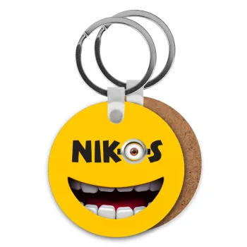 The minions, Μπρελόκ Ξύλινο στρογγυλό MDF Φ5cm