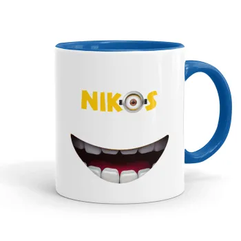 The minions, Mug colored blue, ceramic, 330ml