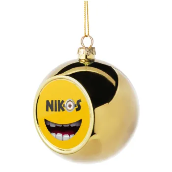 The minions, Golden Christmas tree ball ornament 8cm