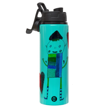 Ο Αλέξανδρος ζωγραφίζει την Αγάπη, Metallic water bottle with safety lid, 850ml aluminum