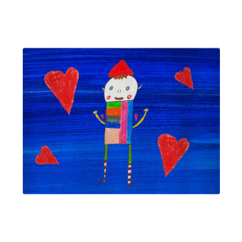 Ο Αλέξανδρος ζωγραφίζει την Αγάπη, Επιφάνεια κοπής γυάλινη (38x28cm)