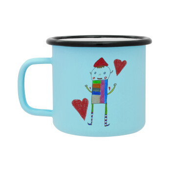 Ο Αλέξανδρος ζωγραφίζει την Αγάπη, Κούπα Μεταλλική εμαγιέ ΜΑΤ σιέλ 360ml