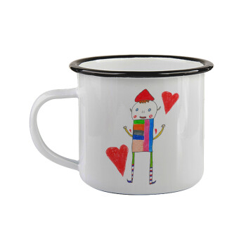 Ο Αλέξανδρος ζωγραφίζει την Αγάπη, Κούπα εμαγιέ με μαύρο χείλος 360ml