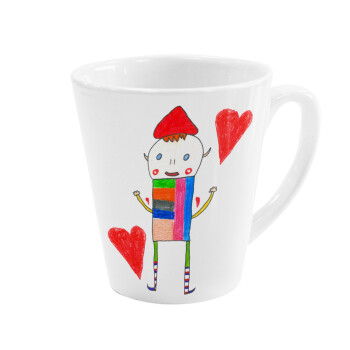 Ο Αλέξανδρος ζωγραφίζει την Αγάπη, Κούπα κωνική Latte Λευκή, κεραμική, 300ml