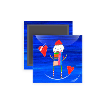 Ο Αλέξανδρος ζωγραφίζει την Αγάπη, Μαγνητάκι ψυγείου τετράγωνο διάστασης 5x5cm