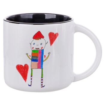 Ο Αλέξανδρος ζωγραφίζει την Αγάπη, Κούπα κεραμική 400ml Λευκή/Μαύρη