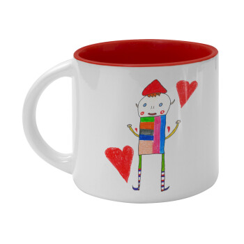 Ο Αλέξανδρος ζωγραφίζει την Αγάπη, Κούπα κεραμική 400ml Λευκή/Κόκκινη