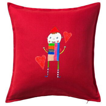 Ο Αλέξανδρος ζωγραφίζει την Αγάπη, Sofa cushion RED 50x50cm includes filling