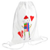 Backpack pouch GYMBAG white (28x40cm)