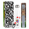 Easter candle, metallic white thermos bottle (500ml) & aromatic flat candle (30cm) (GRAY)