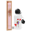 Easter Set, metallic aluminum bottle (500ml) & aromatic flat Easter candle (30cm) (PINK)