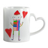 Mug heart handle, ceramic, 330ml