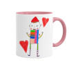 Mug colored pink, ceramic, 330ml