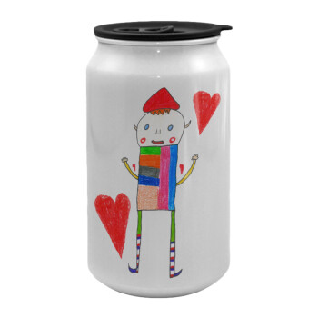 Ο Αλέξανδρος ζωγραφίζει την Αγάπη, Κούπα ταξιδιού μεταλλική με καπάκι (tin-can) 500ml