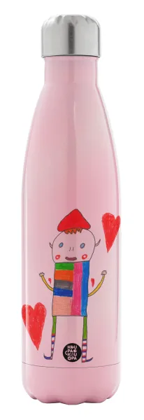 Ο Αλέξανδρος ζωγραφίζει την Αγάπη — Metal mug thermos Pink Iridiscent (Stainless steel), double wall, 500ml