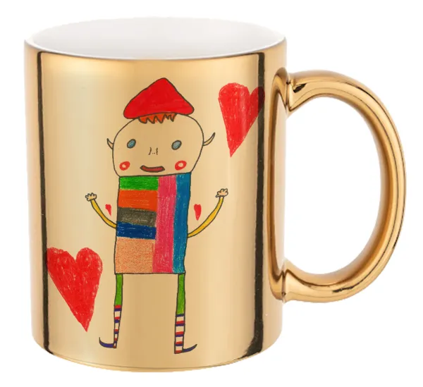 Ο Αλέξανδρος ζωγραφίζει την Αγάπη — Mug ceramic, gold mirror, 330ml