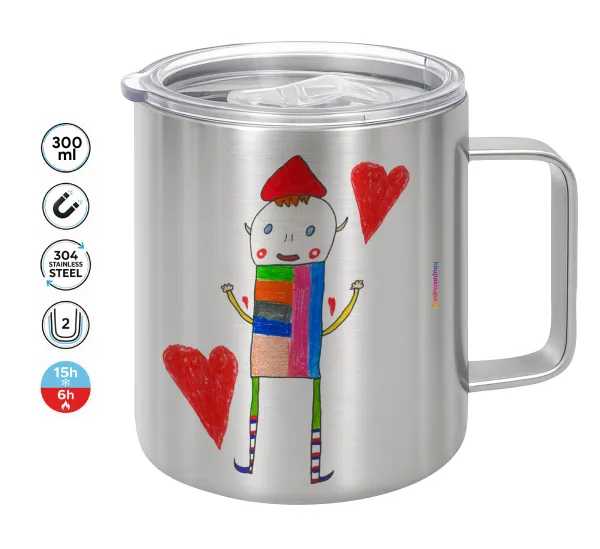 Ο Αλέξανδρος ζωγραφίζει την Αγάπη — Double-walled stainless steel mug 300ml with temperature-retaining lid