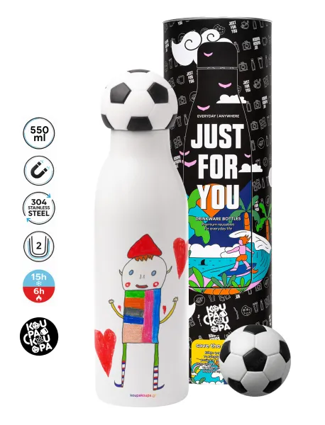 Ο Αλέξανδρος ζωγραφίζει την Αγάπη — Soccer Metal mug thermos, double wall, 550ml