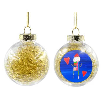 Ο Αλέξανδρος ζωγραφίζει την Αγάπη, Transparent Christmas tree ball ornament with gold filling 8cm