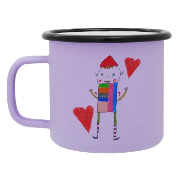 Ο Αλέξανδρος ζωγραφίζει την Αγάπη, Κούπα Μεταλλική εμαγιέ ΜΑΤ Light Pastel Purple 360ml