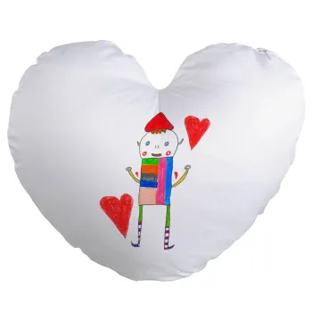 Ο Αλέξανδρος ζωγραφίζει την Αγάπη, Μαξιλάρι καναπέ καρδιά 40x40cm περιέχεται το  γέμισμα