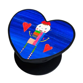 Ο Αλέξανδρος ζωγραφίζει την Αγάπη, Phone Holders Stand  καρδιά Μαύρο Βάση Στήριξης Κινητού στο Χέρι