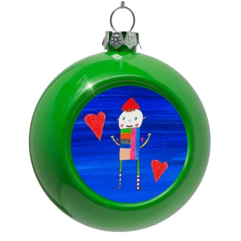 Ο Αλέξανδρος ζωγραφίζει την Αγάπη, Green Christmas tree ornament bauble 8cm