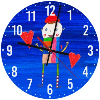 Ο Αλέξανδρος ζωγραφίζει την Αγάπη, Ρολόι τοίχου ξύλινο (30cm)