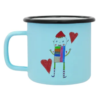 Ο Αλέξανδρος ζωγραφίζει την Αγάπη, Κούπα Μεταλλική εμαγιέ ΜΑΤ σιέλ 360ml