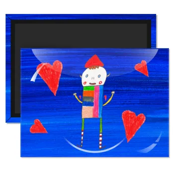 Ο Αλέξανδρος ζωγραφίζει την Αγάπη, Ορθογώνιο μαγνητάκι ψυγείου διάστασης 9x6cm