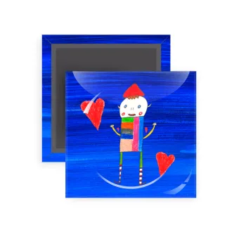 Ο Αλέξανδρος ζωγραφίζει την Αγάπη, Μαγνητάκι ψυγείου τετράγωνο διάστασης 5x5cm