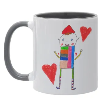 Ο Αλέξανδρος ζωγραφίζει την Αγάπη, Κούπα χρωματιστή γκρι, κεραμική, 330ml