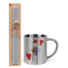 Easter Set, metallic thermal cup (300ml) & Easter aromatic flat candle (30cm) (GRAY)