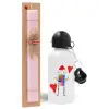Easter Set, metallic aluminum bottle (500ml) & aromatic flat Easter candle (30cm) (PINK)