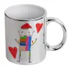Mug ceramic, silver mirror, 330ml