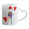 Mug heart handle, ceramic, 330ml