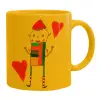Ceramic coffee mug yellow, 330ml