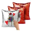 Μαξιλάρι καναπέ Μαγικό Κόκκινο με πούλιες 40x40cm περιέχεται το γέμισμα