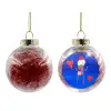Transparent Christmas tree ball ornament with red filling 8cm