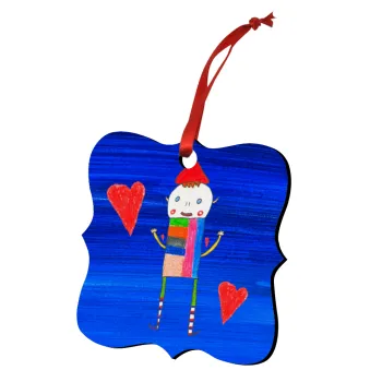 Ο Αλέξανδρος ζωγραφίζει την Αγάπη, Christmas ornament polygon wooden 7.5cm