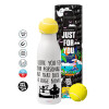 Tennis ball Metal mug thermos White, double wall, 550ml