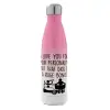 Metal mug thermos Pink/White (Stainless steel), double wall, 500ml