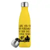 Yellow Stainless Steel Metallic Thermos, double-walled, 500ml