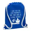 Backpack pouch GYMBAG Blue, with pocket (40x48cm) & thick cords