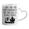 Mug heart handle, ceramic, 330ml