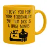 Ceramic coffee mug yellow, 330ml