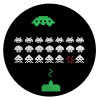Space invaders, Επιφάνεια κοπής γυάλινη στρογγυλή (30cm)