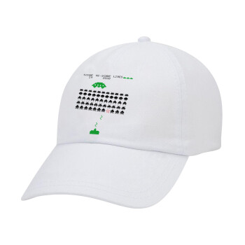 Space invaders, Καπέλο Baseball Λευκό (5-φύλλο, unisex)