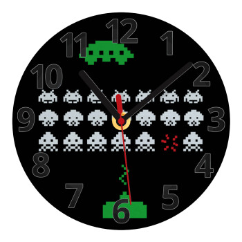 Space invaders, Ρολόι τοίχου γυάλινο (20cm)
