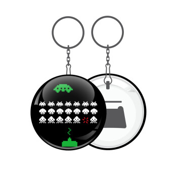 Space invaders, Μπρελόκ μεταλλικό 5cm με ανοιχτήρι